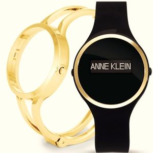 Anne Klein 'Fashion Fit' Multifunction Smart Watch. Black & gold